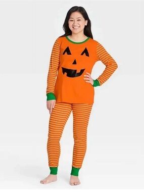 SLEEP IN! STRIPED PUMPKIN 2 PC PAJAMAS - ORANGE SIZE XXL (NEW WITH TAGS) A26